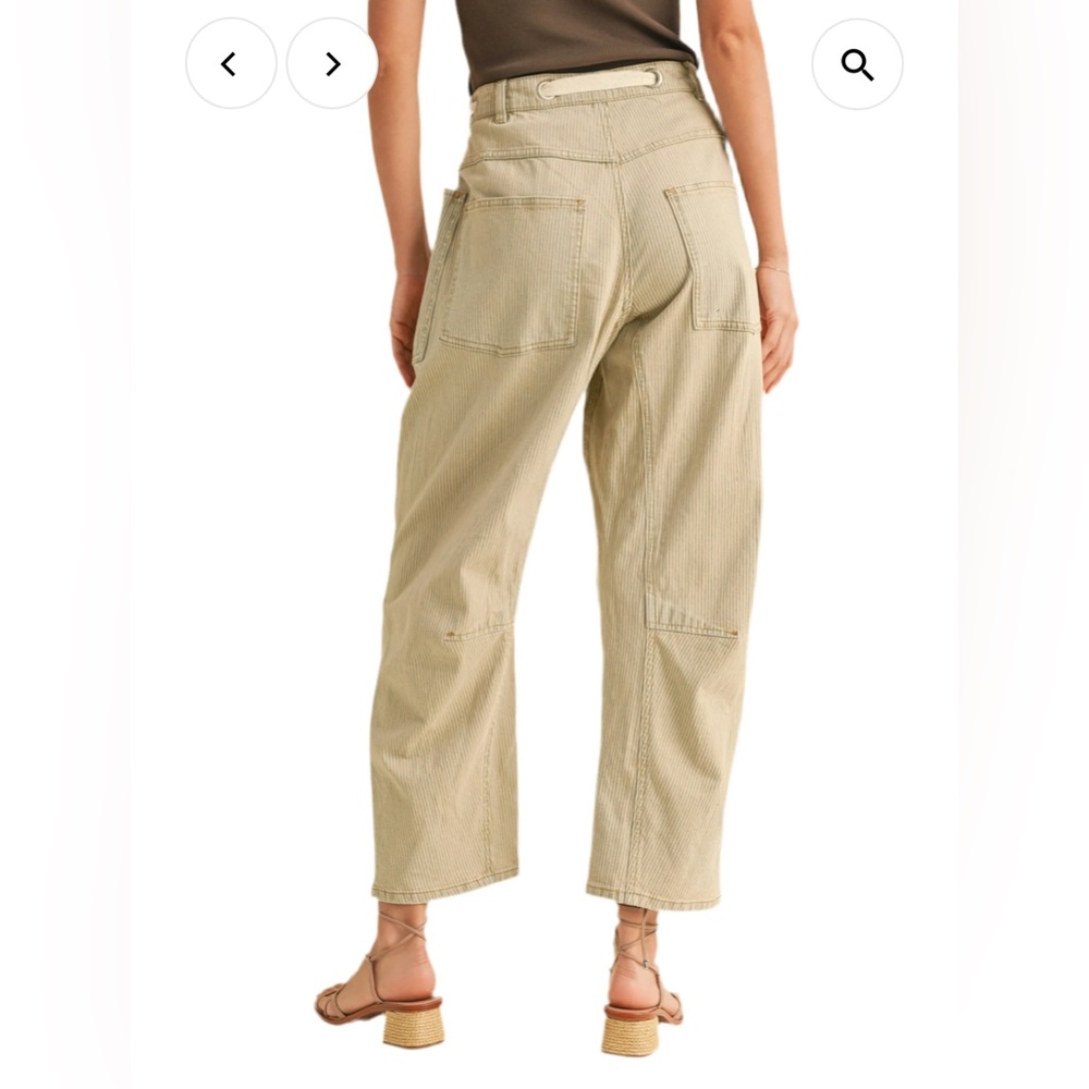 Miou Muse Striped Cotton Denim Pants Size Medium NWT - Picture 4 of 10